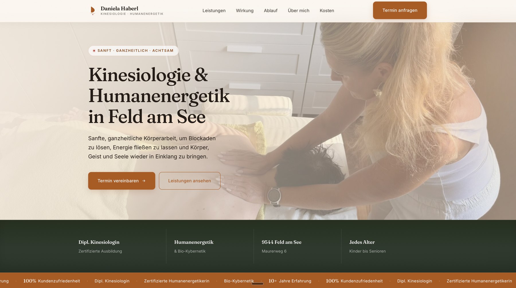 Website-Vorschau Daniela Haberl — Kinesiologie & Humanenergetik, Feld am See